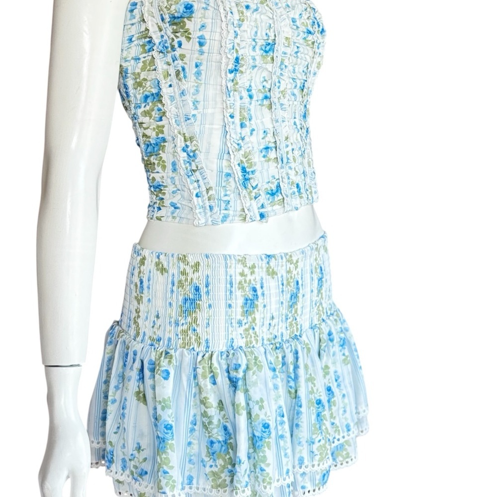 MABLE Coquette Blue Floral Set of blouses and skirt Size Small - Picture 3 of 15
